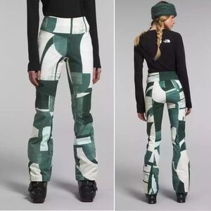 NWT The North Face Women Snoga Ski In Pant Green Sage High Waist Size 6 Long